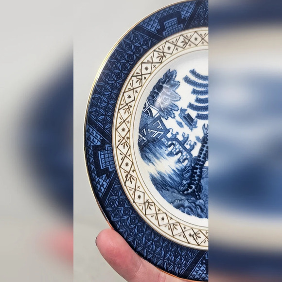 Vintage Occupied Japan Ironstone Ware Blue Willow 6.5” Desert Plate - Picture 4 of 7